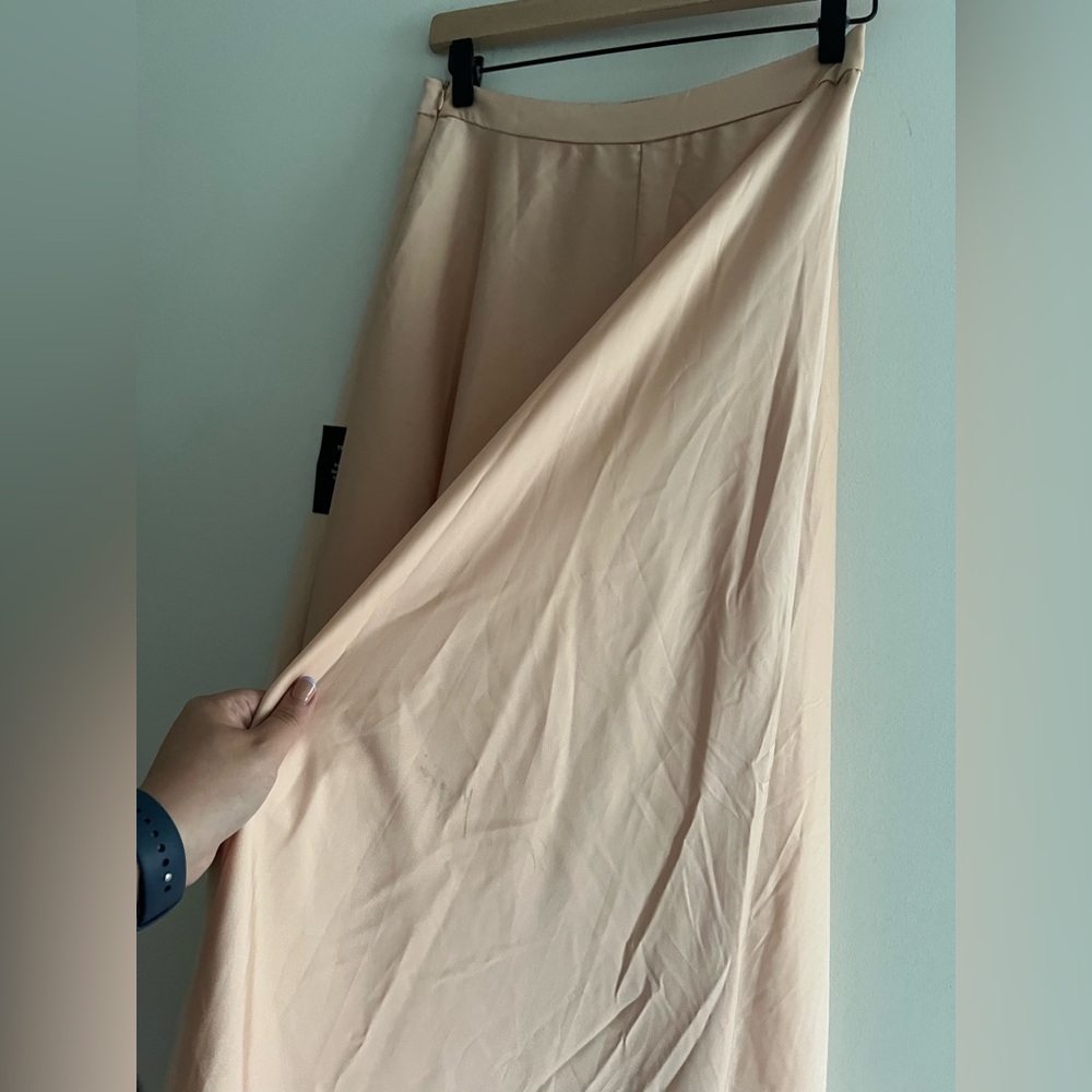 Lulus Strut and Stun Champagne Satin Halter Two-Piece Maxi Dress Size Small - Picture 4 of 14